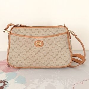 Rare Vintage Gucci 70s Monogram Crossbody Bag